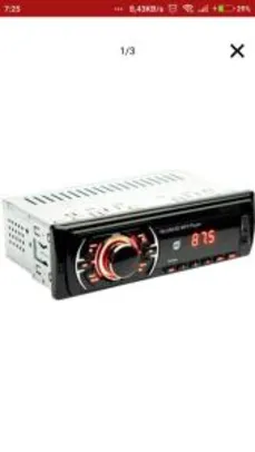 Auto Rádio com MP3 Player e Rádio FM Dazz Dz-52240 Entradas USB e SD R$35