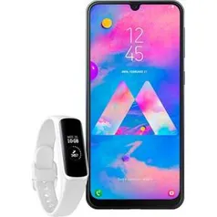 Smartphone Samsung Galaxy M30 64GB - Preto + Galaxy Fit E | R$1.349