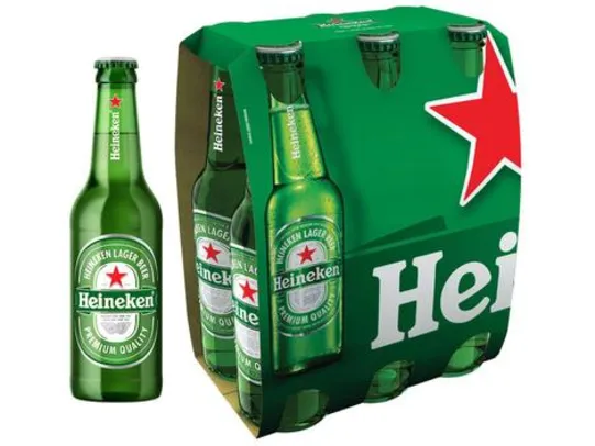 Cerveja Heineken Puro Malte Long Neck 6 Garrafas de 330ml [7x]