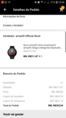 Smartwatch Amazfit Pace | R$239