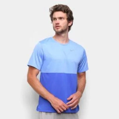 Camiseta Nike Dri-Fit Breathe Run Masculina - Azul Royal e Prata | R$50