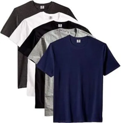 Kit com 5 Camiseta Masculina Básica Algodão Premium (Caicos, M)