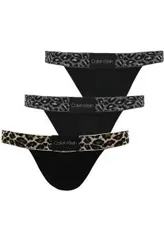 Kit 3pçs Cueca Calvin Klein Underwear Ajustada Onça Preto | R$ 79