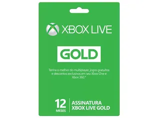 [Regional | Compra com Vendedor] Cartão Microsoft Xbox Live Gold 12 meses