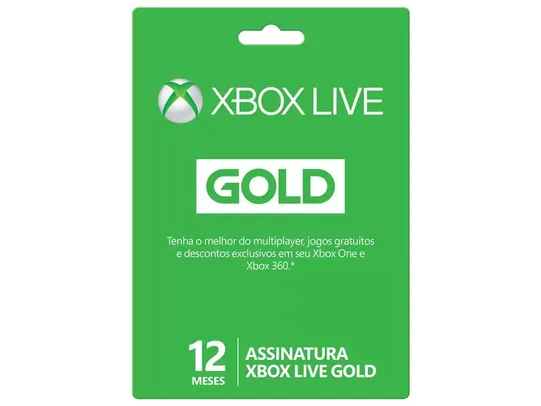 [Regional | Compra com Vendedor] Cartão Microsoft Xbox Live Gold 12 meses