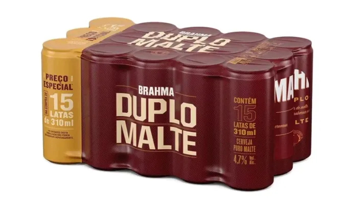 Magalu (Leve 5 pague 4) Brahma Duplo Malte 15 unidades  310ml