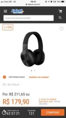 Headphone Edifier Bluetooth W800BT Preto R$ 180