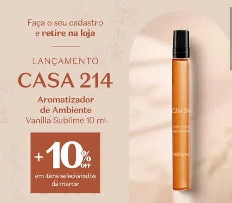 Mini Aromatizador de Ambiente em Spray Vanilla, 10 ml - Grátis