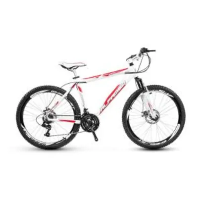 Bicicleta Alfameq Stroll Aro 26 Freio À Disco 21 Marchas - Branca Com Vermelho - Quadro 17