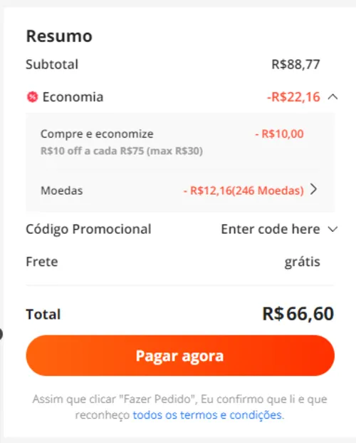 Imagem na descrição da promoção