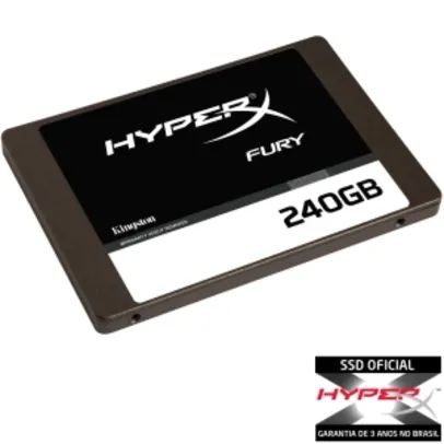 SSD Kingston HyperX Fury 2.5´ 240GB SATA III 6.0Gb/s, Leitura/Gravação Máxima até 4K - SHFS37A/240G