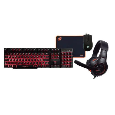 Combo Gamer Oex Game Thunder 4x1 com Headset Multiplataforma Teclado Mouse e Mousepad TM306 Preto