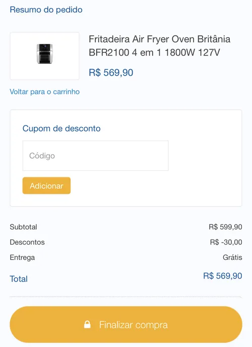 Imagem na descrição da promoção