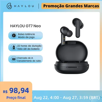 Fone de Ouvido Bluetooth 5.2 TWS Haylou GT7 Neo