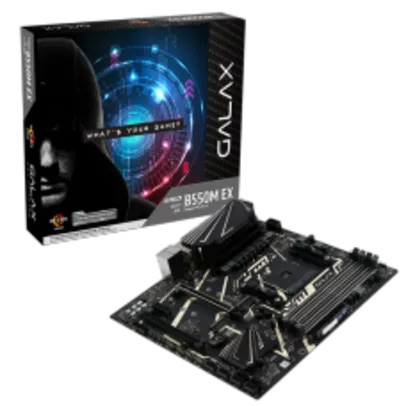 Placa Mãe Galax B550M EX, Chipset B550, AMD AM4, mATX, DDR4, AB550MBGDEX1BW