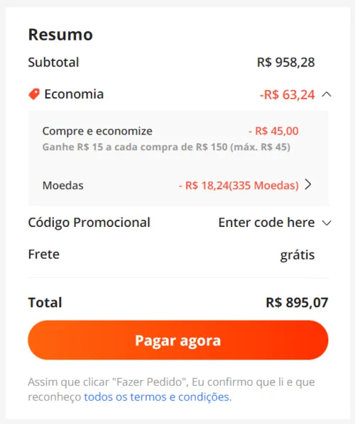 Imagem na descrição da promoção