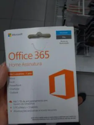 [Loja Física/RJ] Office 365 home [5 usuários + 5 TB One Drive] R$99