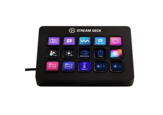 Stream Deck Elgato MK.2, USB-C Removível, 15 teclas LCD, Preto - 10GBA9901