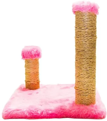 Brinquedo Arranhador rosa quadrado com Postes Luppet para Gatos| R$40