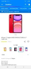 iPhone 11 Apple 64GB (PRODUCT)RED 6,1” 12MP iOS