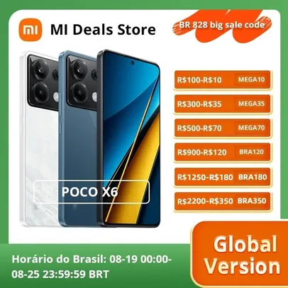 [Do Brasil/R$1371 Moedas] Smartphone Xiaomi POCO X6 5G 256GB 8GB RAM