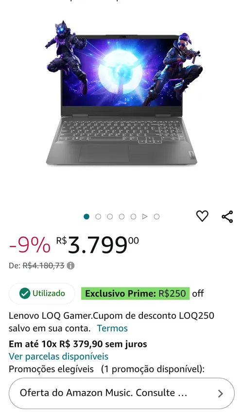 Imagem na descrição da promoção