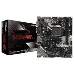 [APP] Placa-Mãe ASRock B450M-HDV R4.0, AMD AM4, Micro ATX, DDR4, Preto - 90-MXB9N0-A0UAYZ