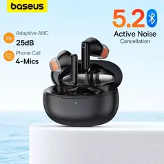 Baseus-Bowie M1 ANC fone de ouvido sem fio, cancelamento de ruído ativo, Bluetooth 5.2, 25dB, ENC, Hi Fi, TWS