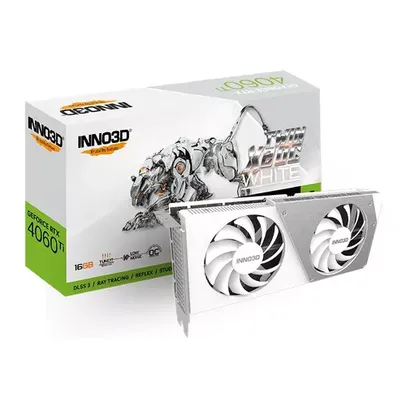 Placa de Video RTX 4060 Ti, 16GB, INNO3D GeForce Twin X2 OC White, 16GB, GDDR6, 128-bit, N406T2-16D6X-178055W