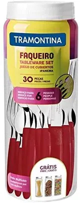 [Prime] Faqueiro Inox 30PC Ipanema Vermelho | R$37