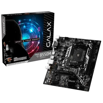 Placa Mãe GALAX B550M, AMD AM4, M-ATX, DDR4, M.2, PCIe 4.0 | R$760