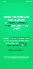 [Usuários Selecionados] Cashback de R$20 na recarga de celular