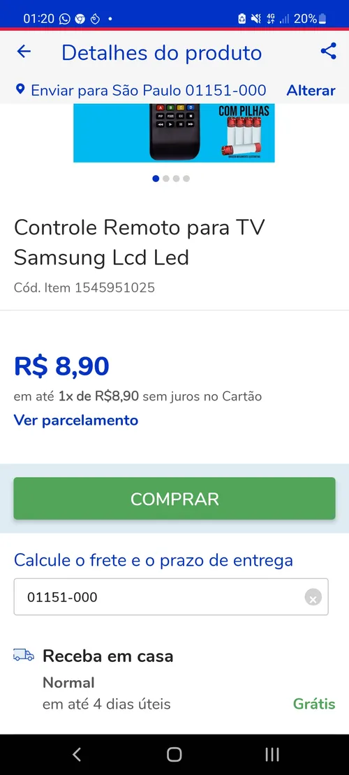 Imagem na descrição da promoção