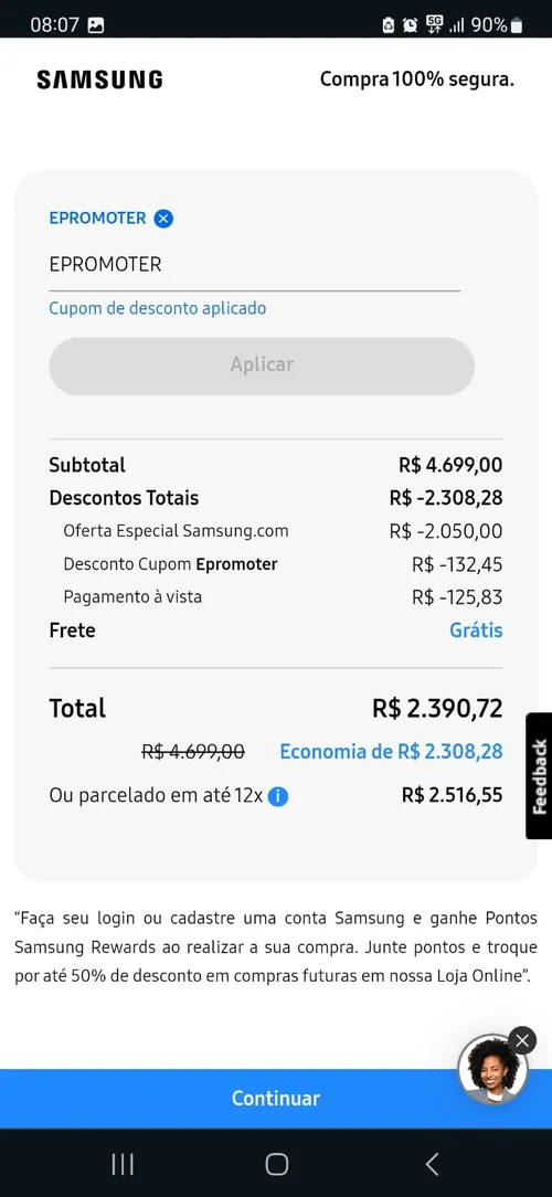 Imagem na descrição da promoção