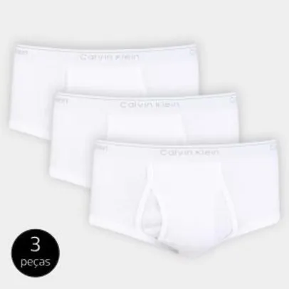 Kit de cuecas slip Calvin Klein 3 peças | R$65
