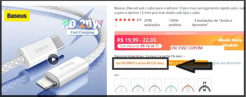 Imagem na descrição da promoção