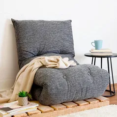 Futon Dobrável de Espuma Solteiro Grafite - Emcompre | R$ 69