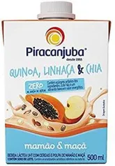 (Prime) Bebida Láctea Quinoa Linhaça E Chia Sabor Mamão E Maçã Zero Açúcar Piracanjuba 500Ml