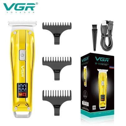 [Primeira Compra] Máquina de cortar Cabelo VGR sem fio com Display e Bateria Recarregável - V956