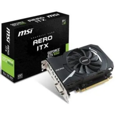 Placa de Vídeo VGA NVIDIA MSI GEFORCE GTX 1050 AERO ITX 2GB OC