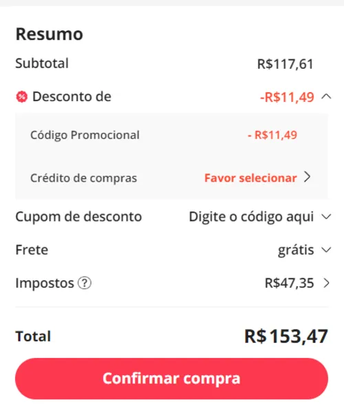 Imagem na descrição da promoção