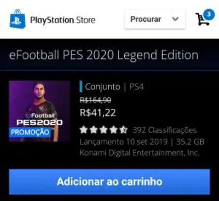 eFootball PES 2020 Legend Edition - R$41,22