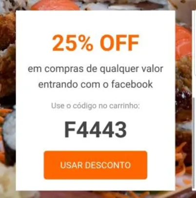 Desconto de 25 % peixe urbano (sábado e domingo)