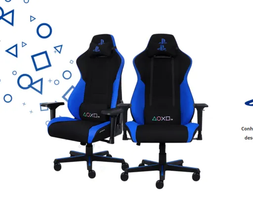 Cadeira Gamer Pcyes Playstation Preto/Azul, CADGPSAZ