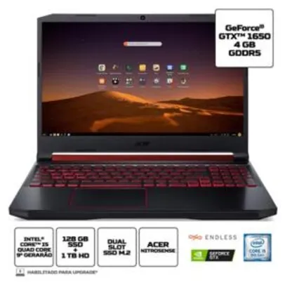 Notebook Gamer Nitro 5 Acer,Intel Core i5,8GB,1TB HD + 128GB SSD, Tela de 15.6", GTX 1650 - AN515-54-58CL