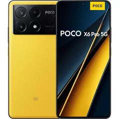 Celular Xiaomi Poco X6 Pro 5G, 8GB+256 Tela AMOLED 6.67", Câmera 64MP, Versão Global, Original