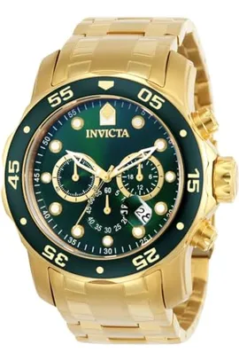 Relógio Invicta 0075 Pro Diver Chronograph, banhado a ouro 18k