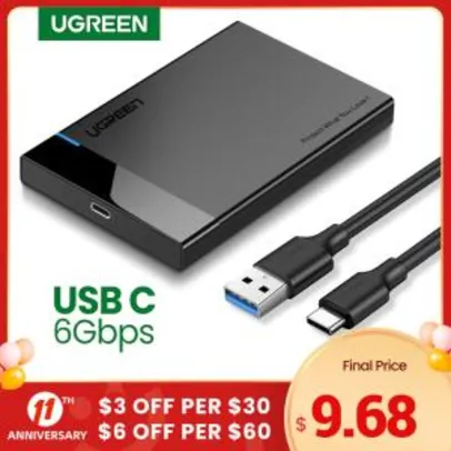 Case Externa SATA 2,5" Ugreen USB 3.0 | R$47