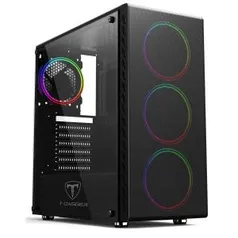 Gabinete Gamer T-Dagger G10B, Mid Tower, Black, ATX, Sem Fonte, Sem Fan, TGC-G10B | R$ 200