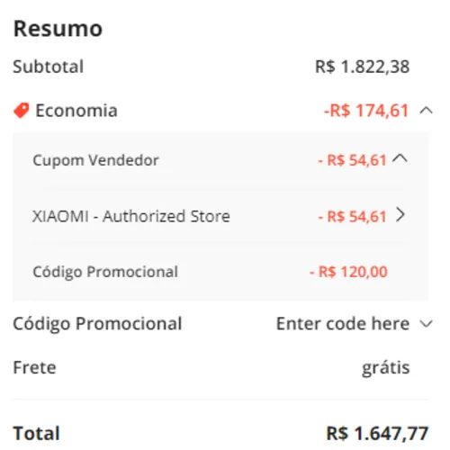 Imagem na descrição da promoção